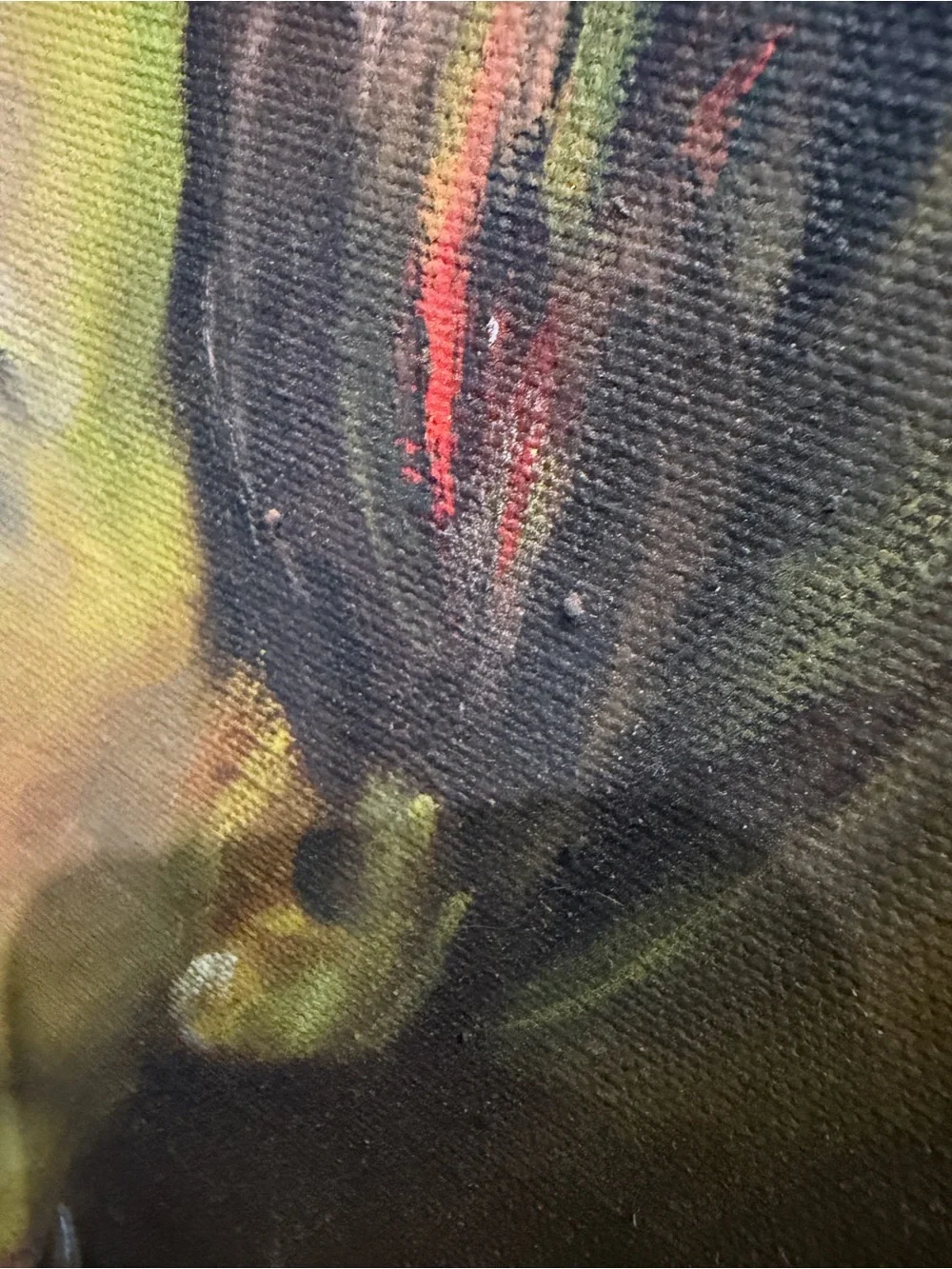 Mid century Oil Painting of a Woman in Green Turtleneck, 1960-70, 39 1/2